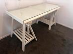 Wit bureau met glasplaat oo schagen Ikea, Huis en Inrichting, Bureaus, Ophalen of Verzenden, Zo goed als nieuw