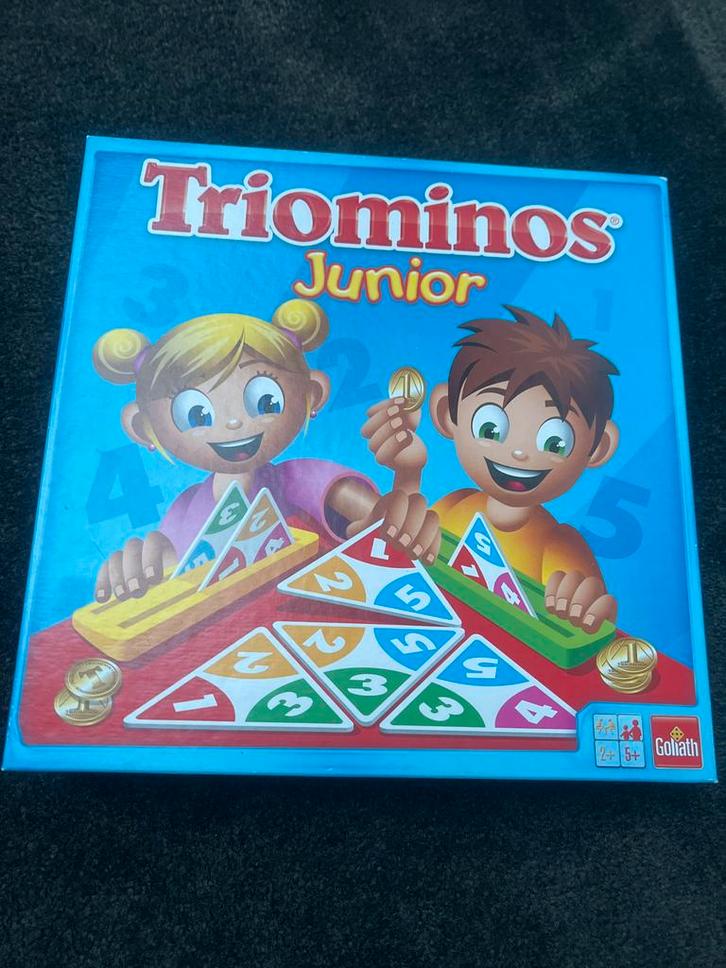 Triominos Junior - Leerzaam en leuk!, Hobby en Vrije tijd, Gezelschapsspellen | Bordspellen, Zo goed als nieuw, Drie of vier spelers