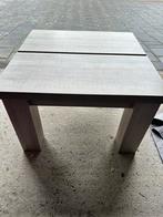 Salontafel grijs eiken vierkant met brede poten., Huis en Inrichting, Tafels | Bijzettafels, Ophalen, Gebruikt, Vierkant, Hout