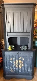 Vintage hoekkast oud hoek buffet kast buffetkast kastje VdlM, Ophalen, Met deur(en), 50 tot 100 cm, Zo goed als nieuw