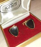 manchetknopen vintage goud en zwart '80 Kent's, Verzenden, Nieuw, Overige materialen