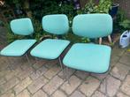 4 groene en 2 grijsblauwe gispen stoelen, Huis en Inrichting, Stoelen, Ophalen, Overige kleuren, Gispen design, Zo goed als nieuw