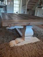Klooster salontafel bruin / white wash landelijk afm 1.20x80, Ophalen, Gebruikt, 100 tot 150 cm, 50 tot 100 cm