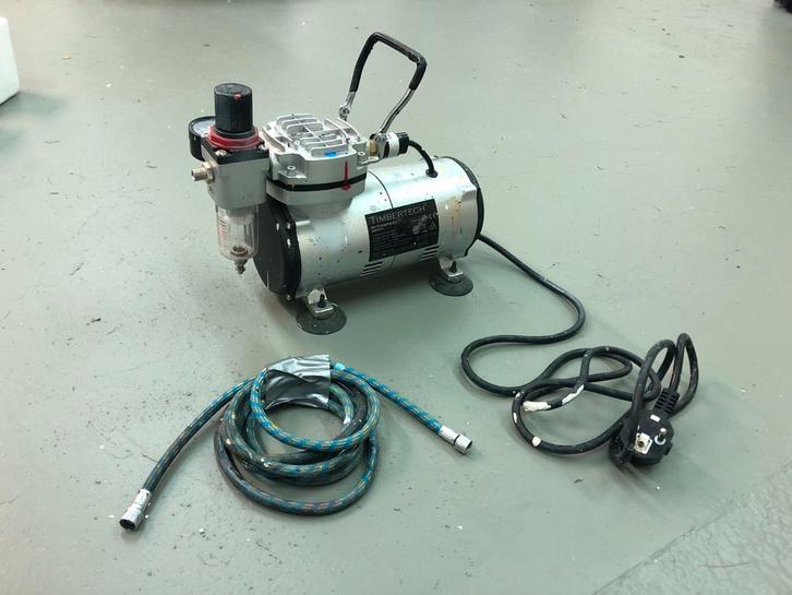 Timbertech Compressor - Airbrush Compressor, Doe-het-zelf en Verbouw, Compressors, Gebruikt, 6 tot 10 bar, Minder dan 25 liter