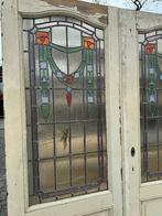 Set glas in lood deuren openslaand jugendstil 203x143cm., Ophalen