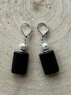 4+1 gratis! Oorbellen met goudzand en parel, 925z, Overige materialen, Verzenden, Nieuw, X