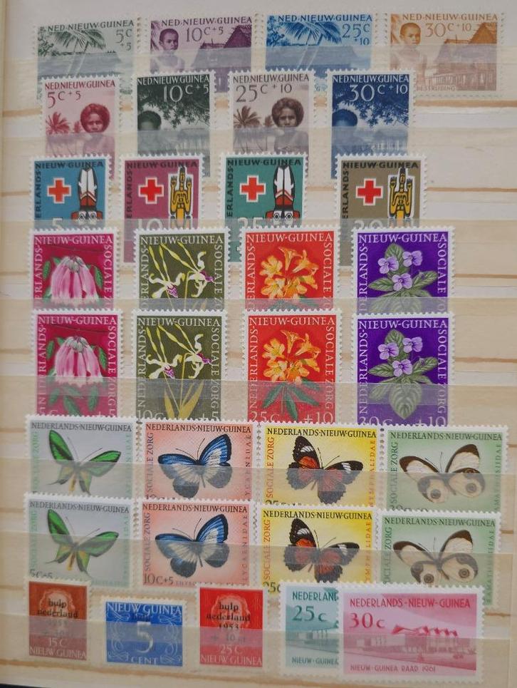 Nieuw-Guinea en Ned. Antillen in Stockboek (complete series), Postzegels en Munten, Postzegels | Nederlands-Indië en Nieuw-Guinea