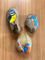 Beschilderde stenen vogels 3 stuks, Ophalen of Verzenden, Zo goed als nieuw