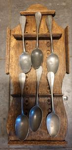 Antiek Lepelrek met Tinnen Lepels, Ophalen of Verzenden