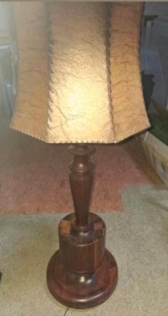 Massieve Houten Vloerlamp met Blaaskap, Huis en Inrichting, Lampen | Vloerlampen, Ophalen