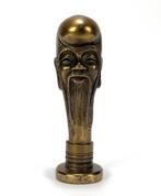 Bronzen zegelstempel mannenhoofd, ca. eind 19e eeuw, Antiek en Kunst, Ophalen of Verzenden, Brons