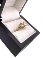 Gouden Fantasie Design Ring 0.02 Briljant Geslepen Diamant, 18 tot 19, -, -, Ophalen of Verzenden