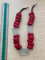 Statement Vintage Ketting Glaskralen Keramische Kralen, Ophalen of Verzenden, Gebruikt, Rood, Overige materialen