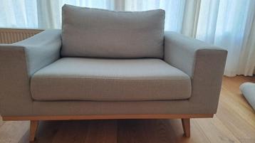Fauteuil/Loveseat Grijs/Blauw - beschadigde leuning