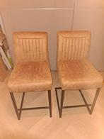 2 Cognac Barkrukken Prontowonen - Zwart Onderstel, 2 krukken, Ophalen, Zo goed als nieuw, 60 tot 90 cm