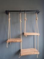 Industrieel wandrek met touw, Huis en Inrichting, Woonaccessoires | Wandplanken en Boekenplanken, Ophalen, Zo goed als nieuw