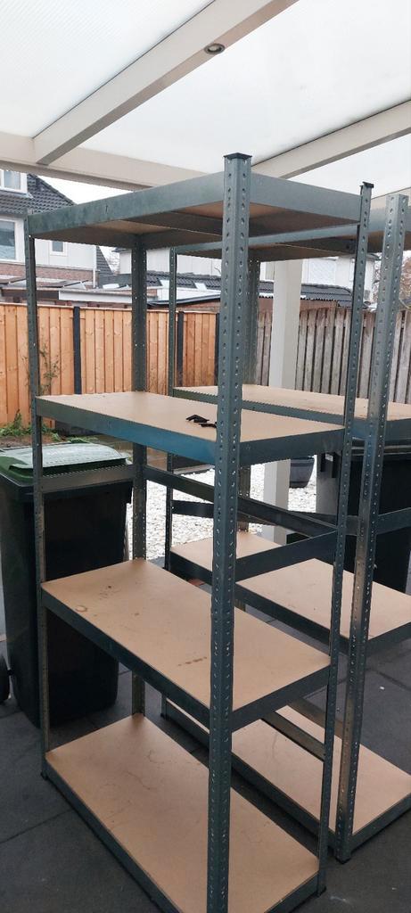Metalen stellingkast met 4 planken, Huis en Inrichting, Kasten | Stellingkasten, Gebruikt, Ophalen