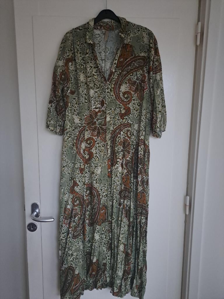 Mooie jurk van Soyaconcept, maat XL (42/44/XXL), Bruin, Maat 42/44 (L), Zo goed als nieuw, Onder de knie