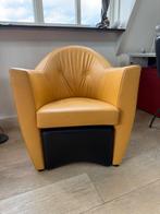 Leolux Carabita fauteuil met hocker Leer, Ophalen, Zo goed als nieuw, Leolux, 50 tot 75 cm