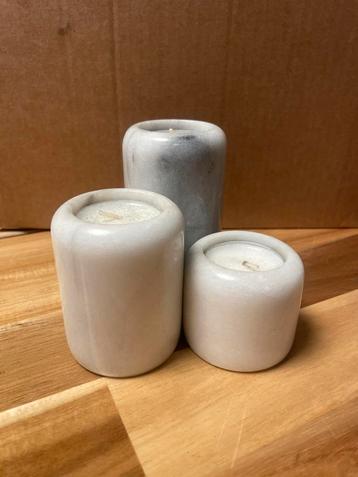Marmeren Waxinelicht Houder Setje '90 beschikbaar voor biedingen