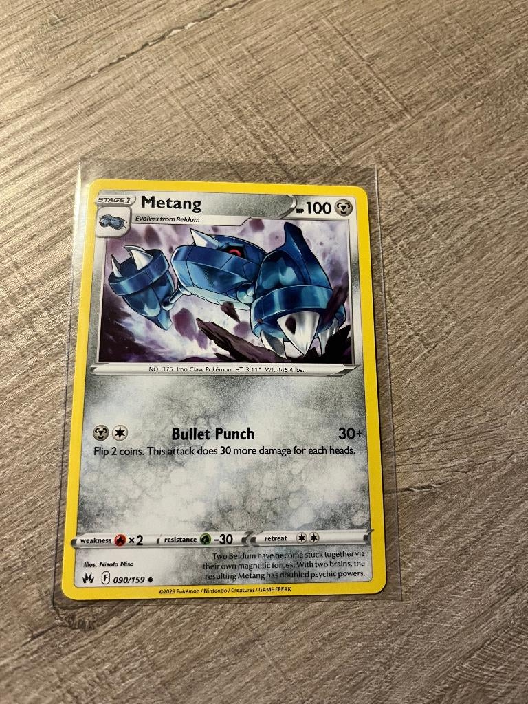 Metang 090/159 Crown Zenith - Pokémon Kaart, Ophalen of Verzenden, Nieuw, Losse kaart