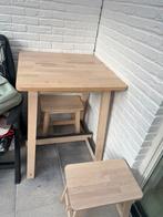 Houten tafel met krukjes, Nieuw, 60 cm of meer, Rechthoekig, Ophalen of Verzenden