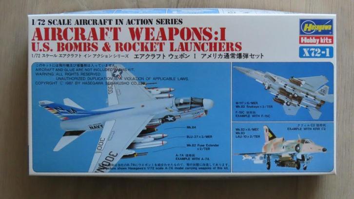4X Hasegawa aircraft weapon sets 1/72, Hobby en Vrije tijd, Modelbouw | Vliegtuigen en Helikopters, Nieuw, Vliegtuig, 1:72 tot 1:144