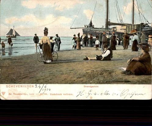 Scheveningen Strandgezicht + BOMSCHUIT st 1904, Verzamelen, Ansichtkaarten | Nederland, Gelopen, Zuid-Holland, Voor 1920, Verzenden