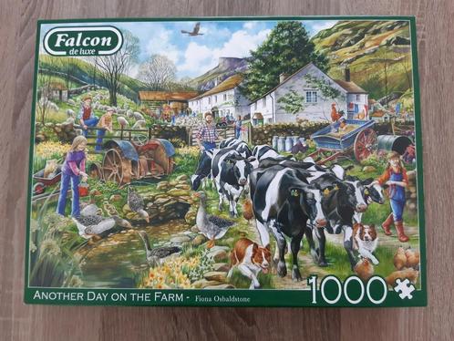 Falcon puzzel 1000 stukjes An other day on the Farm, zgan, Hobby en Vrije tijd, Denksport en Puzzels, Gebruikt, Legpuzzel, 500 t/m 1500 stukjes