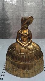 Koperen Tafelbel / Butler bell <> Victoriaanse Lady 13 cm Hg, Antiek en Kunst, Ophalen of Verzenden