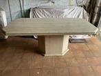 Travertin eettafel 180 x 90 x 74, Gebruikt, Vijf personen of meer, 150 tot 200 cm, Rechthoekig