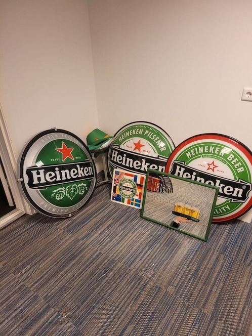 Heineken reclame borden en spiegel en emaillebord, Verzamelen, Biermerken, Zo goed als nieuw, Reclamebord, Plaat of Schild, Heineken