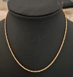 14 karaats gouden gevlochten schakel ketting geelgoud 38cm, Goud, Ophalen of Verzenden, Zo goed als nieuw, Geel
