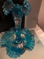 Blauw Pied de Milieu met Bloemen, Antiek en Kunst, Ophalen