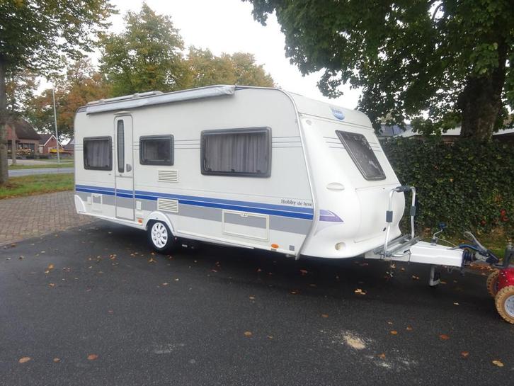 Hobby De luxe (bj 2009), Caravans en Kamperen, Caravans, 1000 - 1250 kg, Hobby, tot 4 meter, Hordeur, Kachel, Koelkast, Luifel