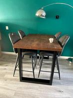 Eetkamertafel met 4 stoelen, Huis en Inrichting, Ophalen, Gebruikt, 100 tot 150 cm, Metaal