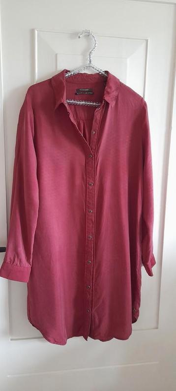 Maison Scotch mooie bordeaux rode overhemd jurk/ blouse L