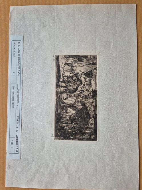 Ets van Marius Bauer, Antiek en Kunst, Kunst | Etsen en Gravures, Ophalen of Verzenden