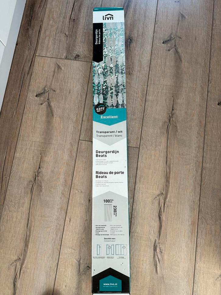 Livn deurgordijn Lines wit 100x210cm, Huis en Inrichting, Stoffering | Gordijnen en Lamellen, Zo goed als nieuw, 200 cm of meer