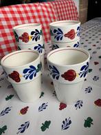 6 boerenbont melk bekers, Overige typen, Ophalen of Verzenden, Zo goed als nieuw, Aardewerk
