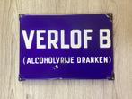 Vintage emaille VERLOF B (alcoholvrije dranken) reclame bord, Antiek en Kunst, Antiek | Emaille, Ophalen of Verzenden