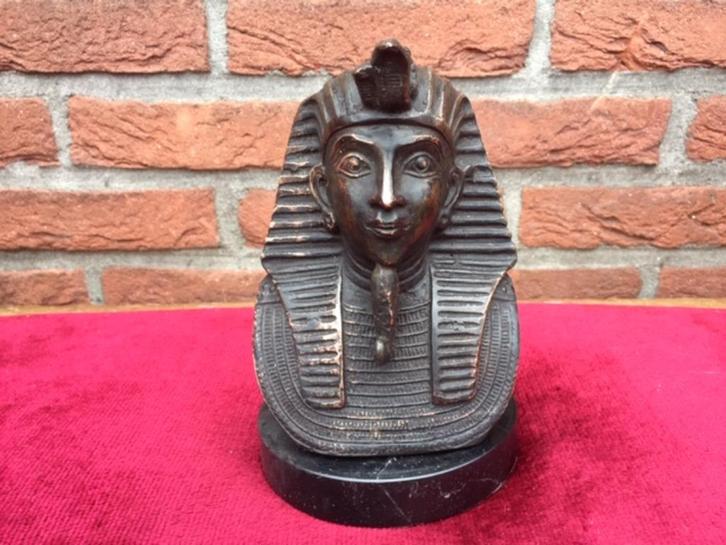 bronzen buste, Egyptische farao, Antiek en Kunst, Kunst | Beelden en Houtsnijwerken, Ophalen of Verzenden