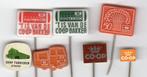 7 speldjes COOP SUPERMARKT (A3)  KIJK OOK EENS NAAR MIJN MEE, Verzamelen, Speldjes, Pins en Buttons, Verzenden, Gebruikt, Overige onderwerpen