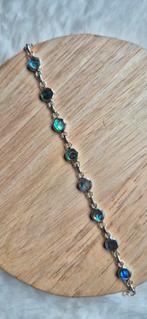 Zilveren armband met Abalone schelp, Sieraden, Tassen en Uiterlijk, Armbanden, Ophalen of Verzenden, Nieuw, Blauw, Zilver