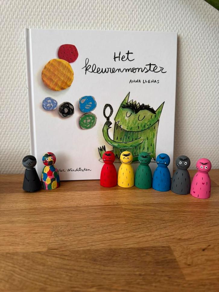 Pegdolls kleurenmonster, Kinderen en Baby's, Speelgoed | Houten speelgoed, Nieuw, Overige typen, Ophalen of Verzenden