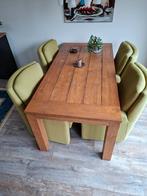 Fauteuils 4 groene stof met wieltjes, Huis en Inrichting, Fauteuils, Ophalen, Gebruikt, 75 tot 100 cm, Stof