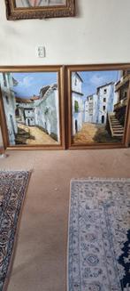 schilderijen olieverf spaanse huizen, Antiek en Kunst, Kunst | Schilderijen | Klassiek, Ophalen