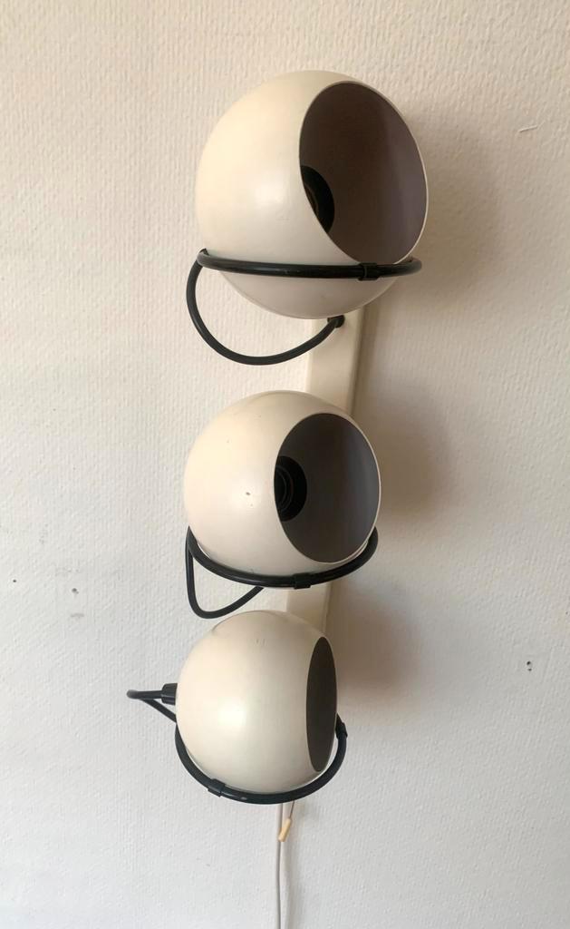 Vintage Retro Design Space Age Gepo Bollen Eyeball Wandlamp, Huis en Inrichting, Lampen | Wandlampen, Metaal, Overige materialen