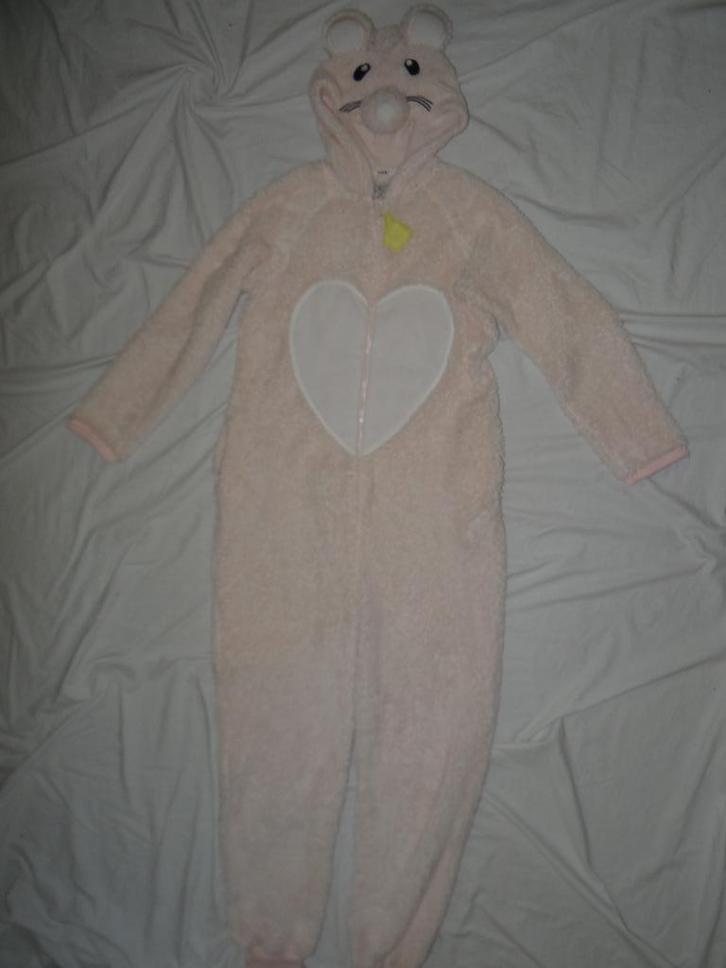 Leuk roze/wit MUIS/MUIZEN pak/onesie, Kleding | Dames, Carnavalskleding en Feestkleding, Gedragen, Kleding, Carnaval, Maat 34 (XS) of kleiner