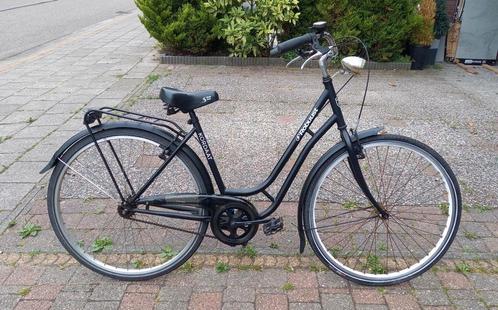 Leuke meidenfiets 28"/48 cm zwart, Fietsen en Brommers, Fietsen | Meisjes, Gebruikt, 26 inch of meer, Handrem, Ophalen